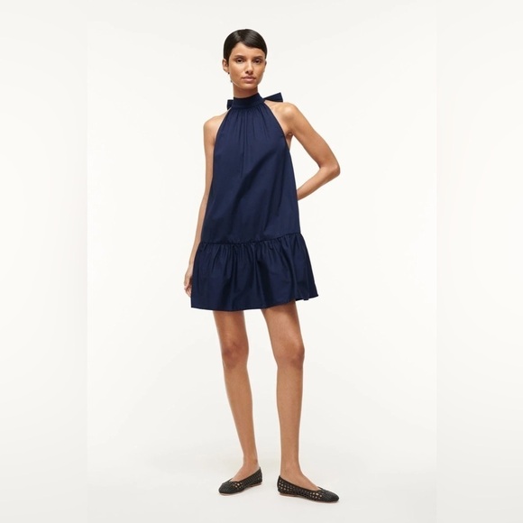 STAUD Dresses & Skirts - STAUD Navy Marlowe Mini Dress XS